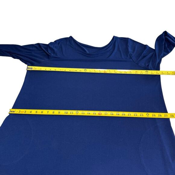 Susan Graver Modern Essentials Liquid Knit Tunic Blue 2XL XXL Relaxed Pockets - Picture 5 of 9